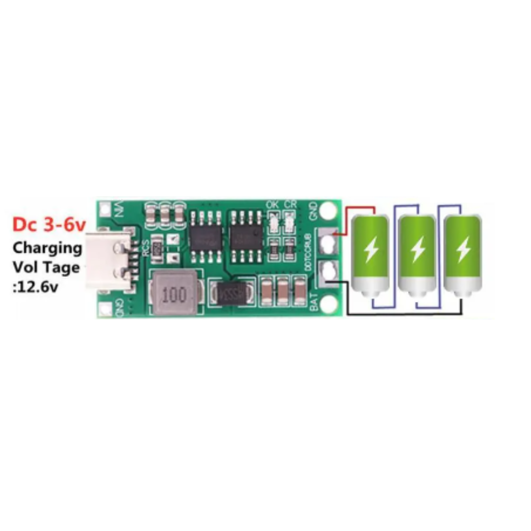 Cargador Multicelda 18650 3S 4A Elevador 3-6v - 12.6v